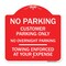 Signmission No Parking Customer Parking Only No Overnight Parking Towing Enforced at Your Expense, RW-1818-23754 A-DES-RW-1818-23754 - alternate 1